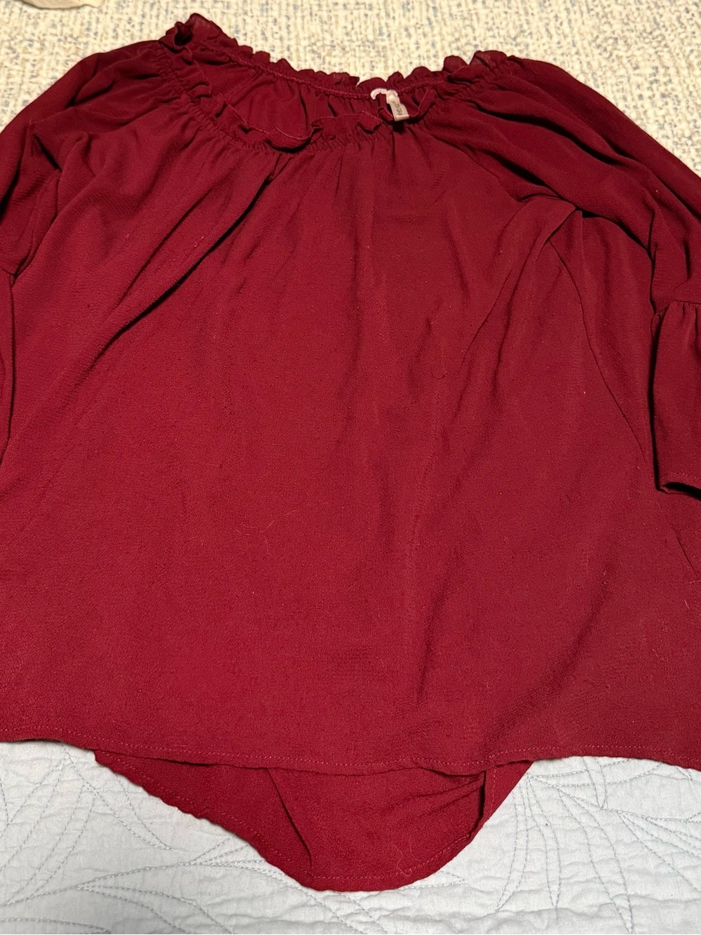 Burgundy Off-Shoulder Blouse
